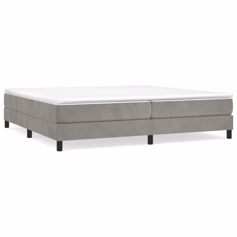 Struttura Letto a Rete a Molle Grigio Chiaro 200x200 cm Velluto