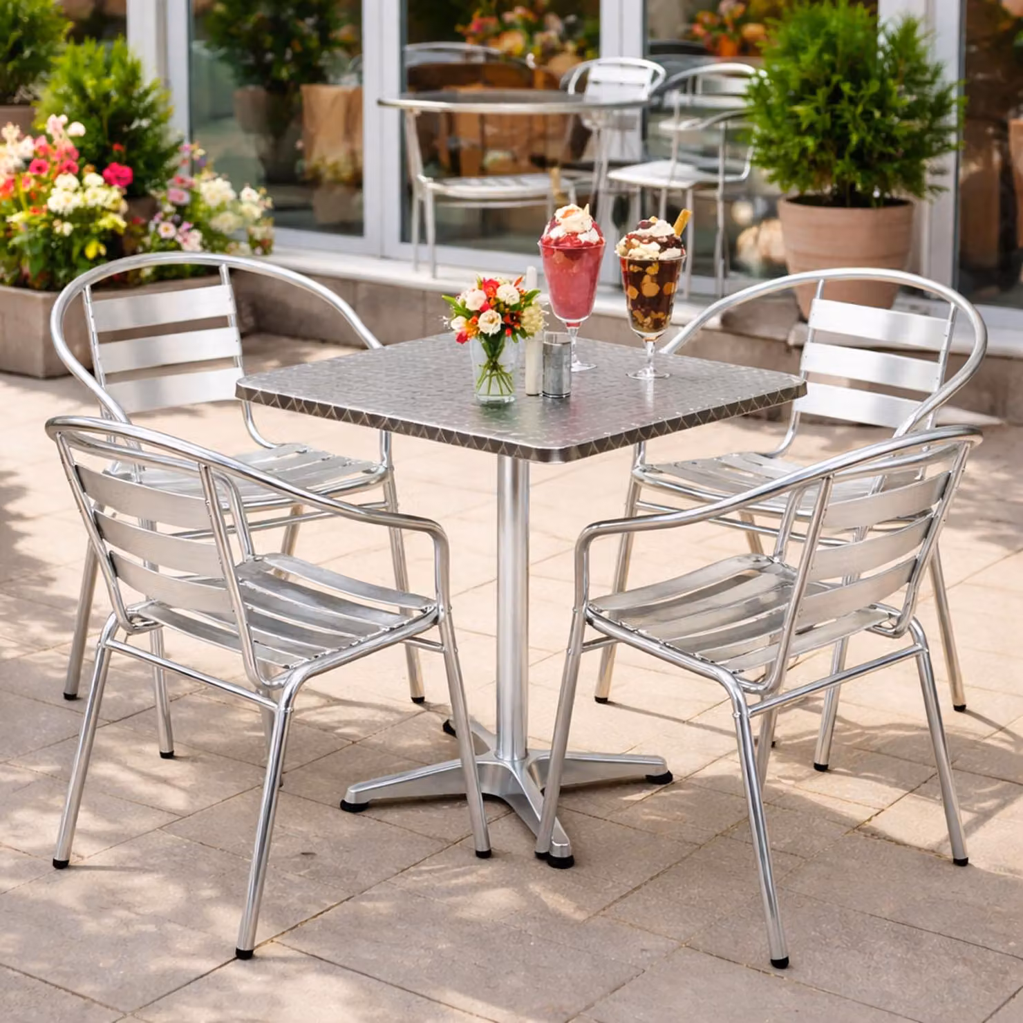 Set da bistrot 5 pezzi in alluminio