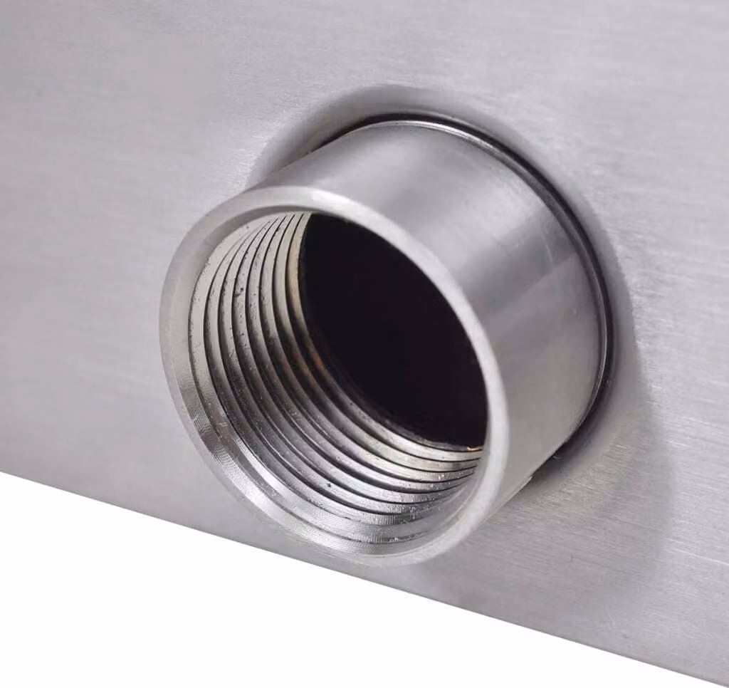 Fontana a Cascata per Giardino Rettangolare Acciaio Inox 90 cm