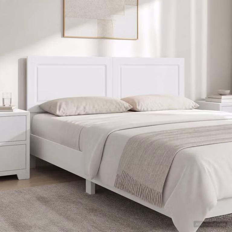 Testiera da muro vidaXL UTRECHT in legno ingegnerizzato bianco lucido L: 180,5 cm, H: 50 cm, P: 3 cm