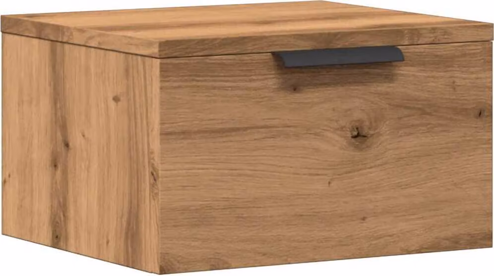 Comodino a Muro Rovere Artigianale 34x30x20 cm