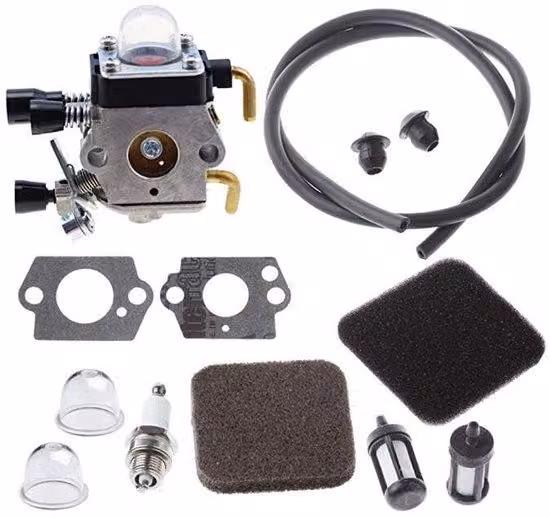 Kit carburatore per macchine semoventi Stihl - con filtro dell'aria e set di tubi dell'olio