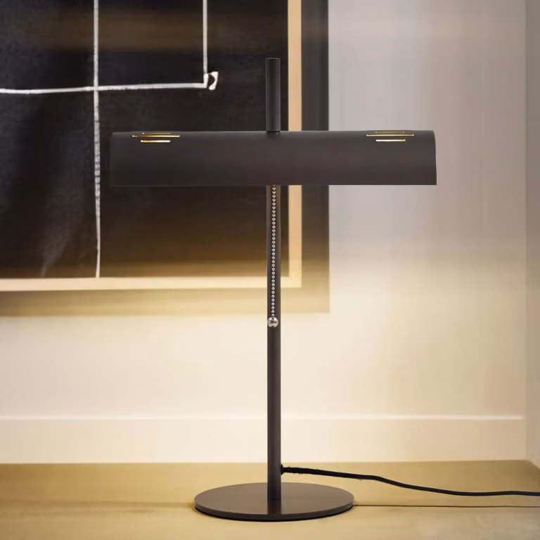 Lampada da scrivania Nysira Lucande, Nero, Soggiorno / Sala da pranzo, Metallo, Moderno, Lampada da tavolo