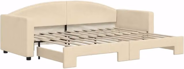 Divano letto | Sof¨¤ letto | Letto singolo Estraibile Crema 80x200 cm Tessuto