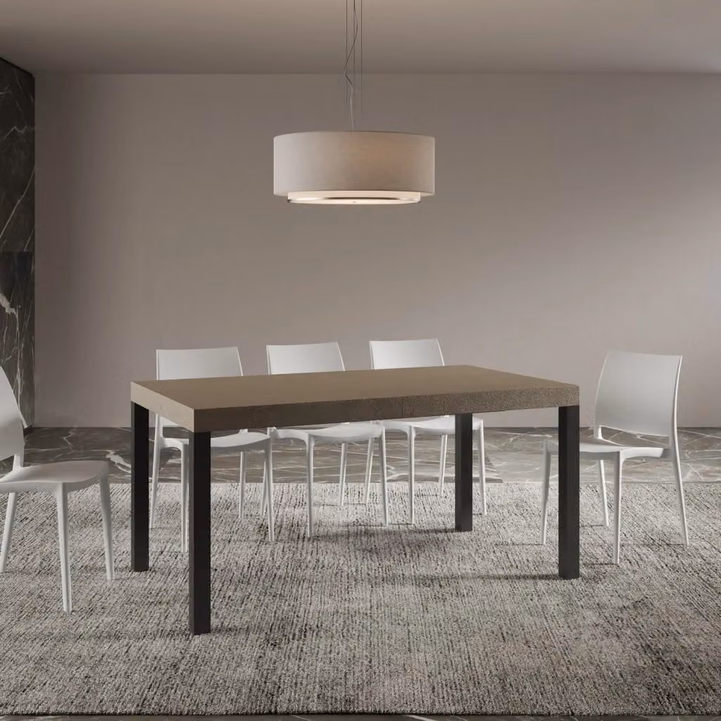 Tavolo Allungabile Moderno GIORDANOSHOP Beige e Antracite L/P/H: 160-264 x 90 x 77 cm – 2