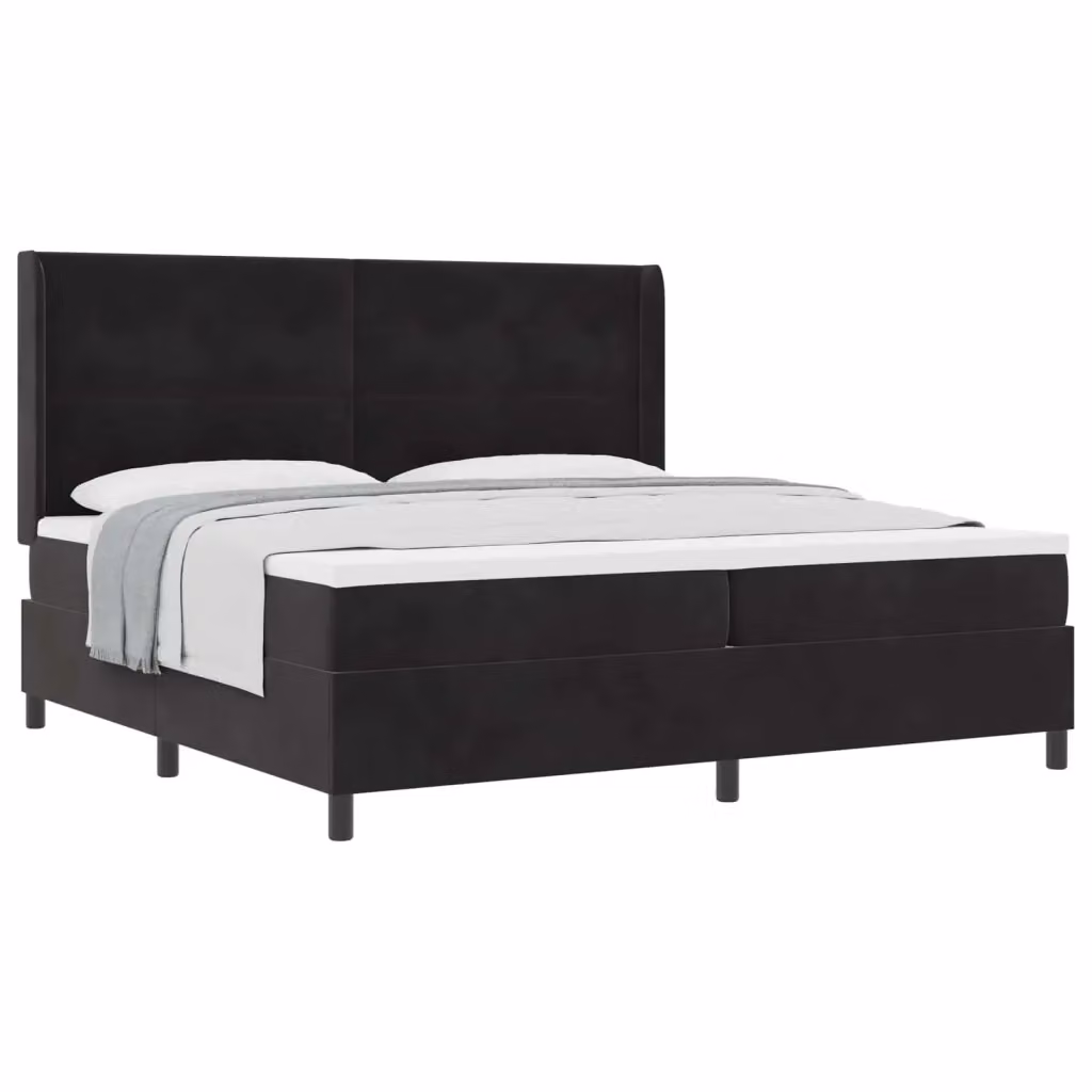 Letto a molle con testiera vidaXL in velluto nero L 200 x P 200 x H 280 cm – 2
