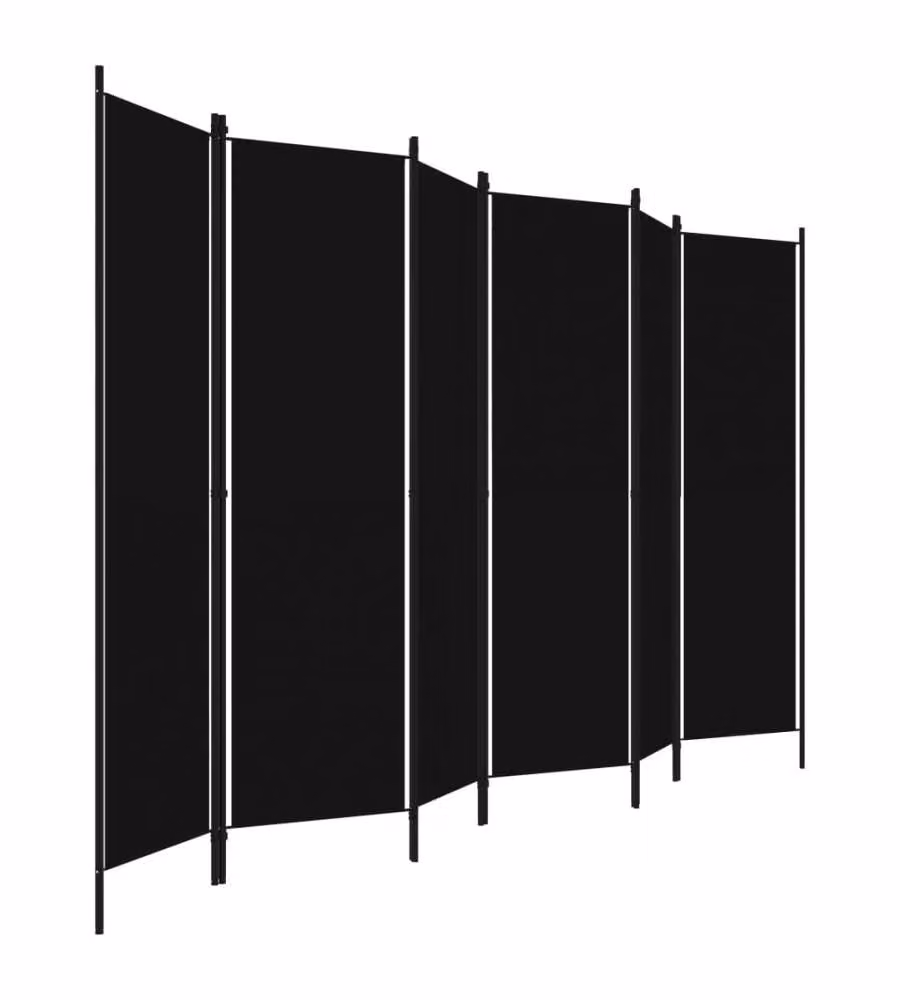 Paravento a 6 Pannelli vidaXL Nero L: 300 cm, H: 180 cm – 2
