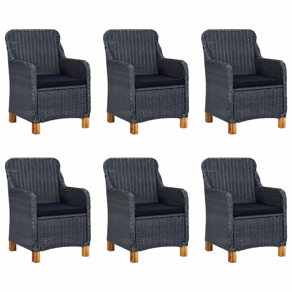 Set da Pranzo da Giardino 7 pz Grigio Scuro