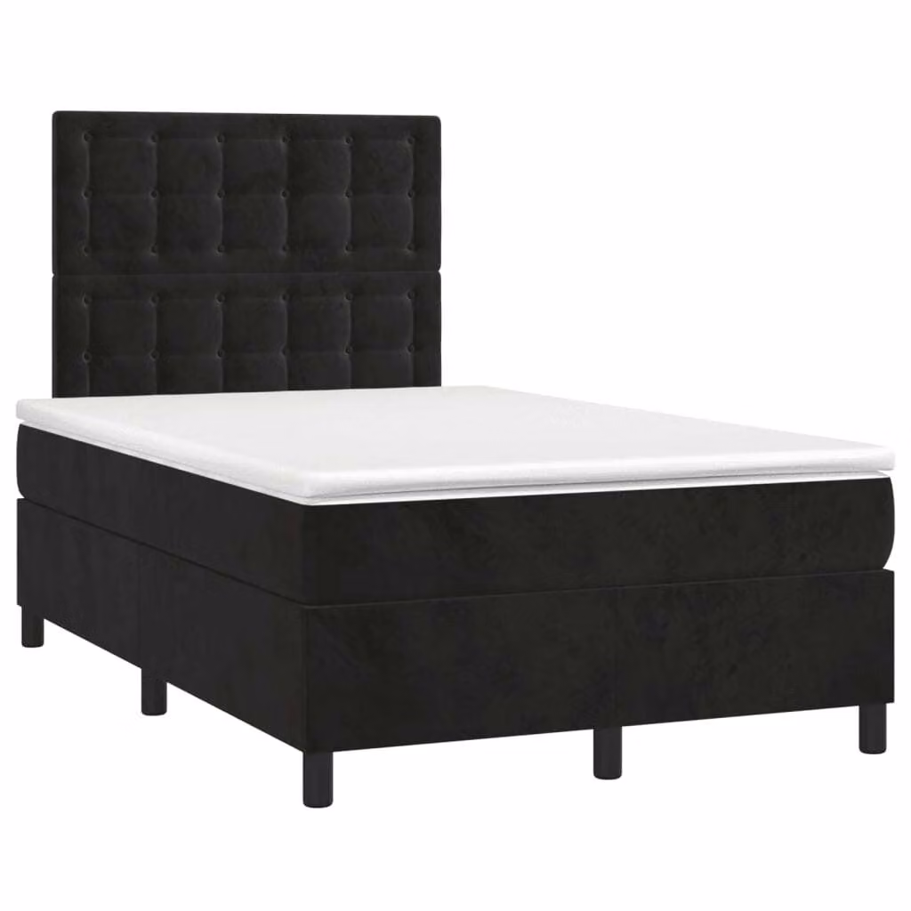 Maison Exclusive - Letto boxspring con materasso nero 120x190 cm velluto