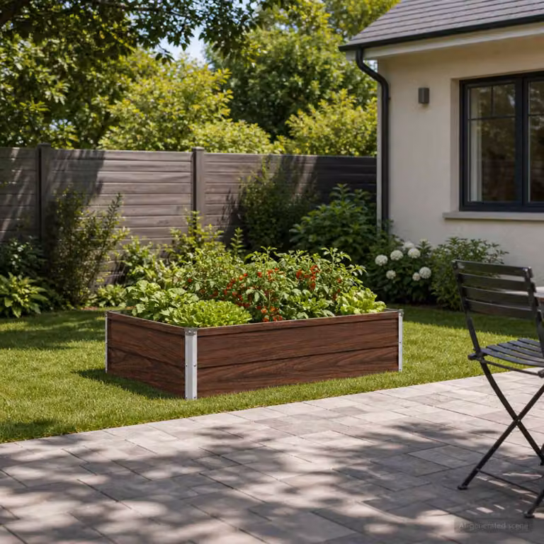 Letto rialzato da giardino vidaXL in metallo Nero L: 100 cm, P: 80 cm, H: 24 cm
