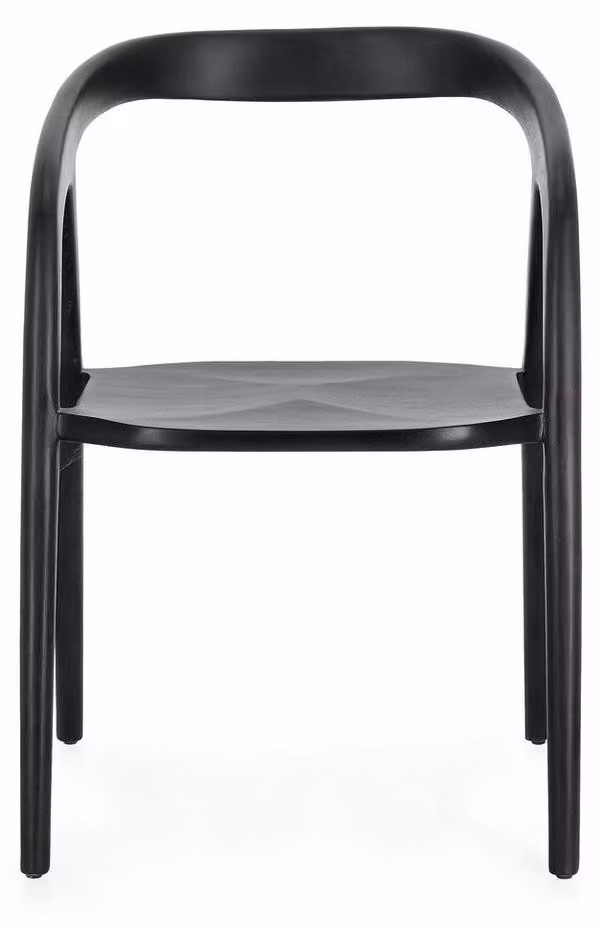 set di 2 sedie Dotty 56,5 x 79,5 x 55 cm teak nero