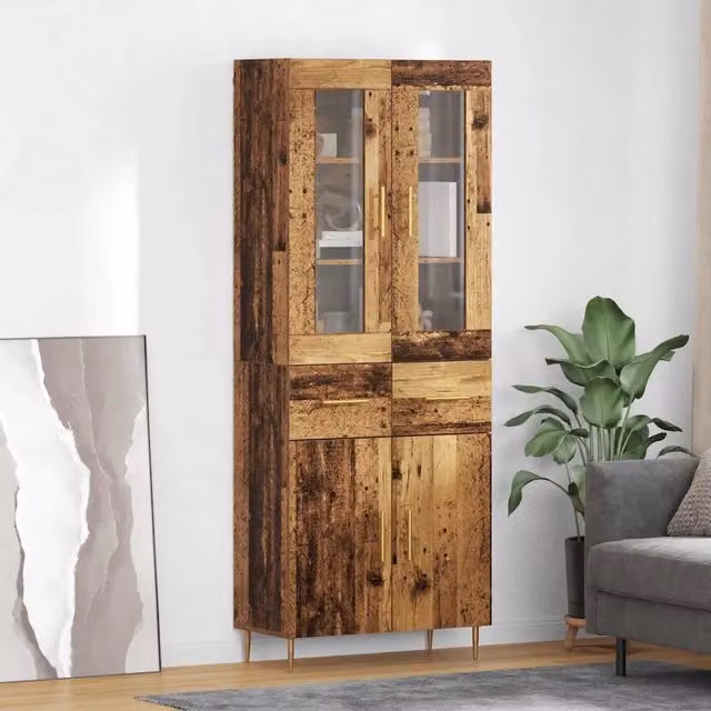 Credenza 2 pz Legno vecchio 69,5 x 34 x 180 cm 3415826