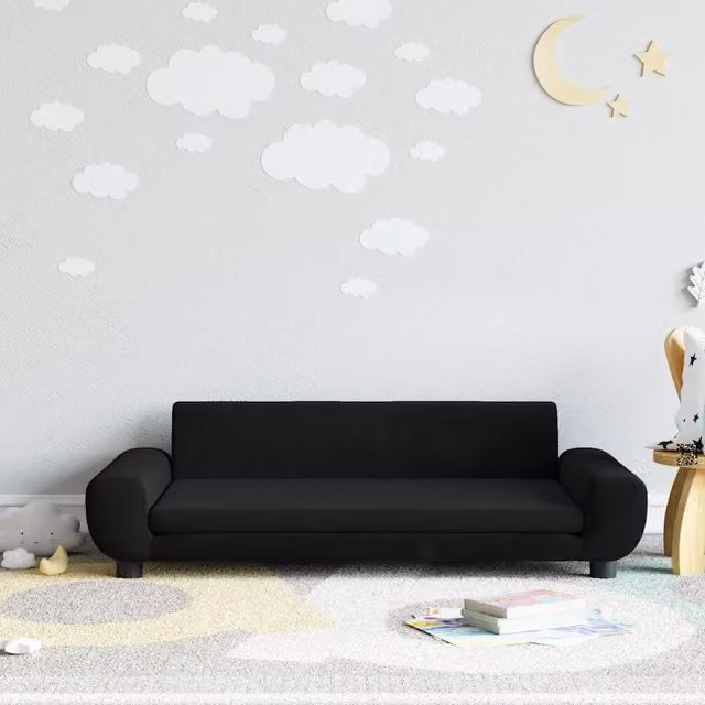 Divanetto per bambini Design Mania in velluto nero L: 100 cm, P: 54 cm, H: 33 cm