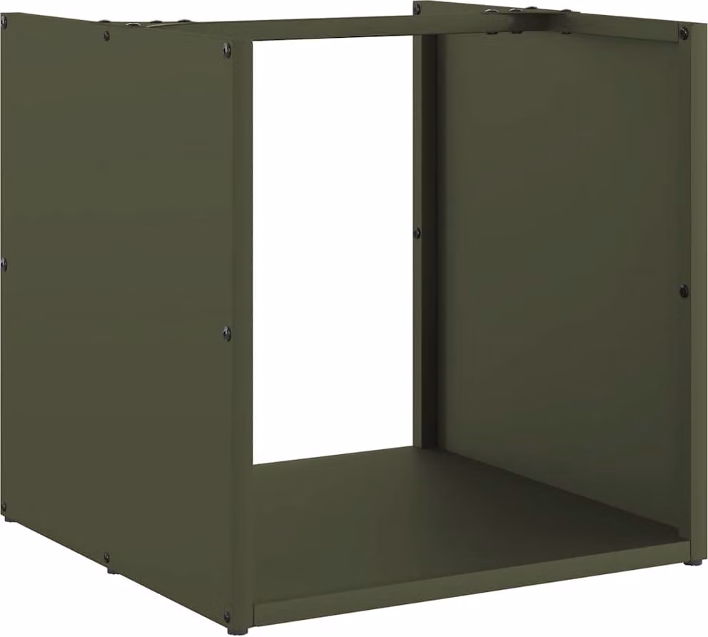Rastrelliera per Legna da Ardere Verde Oliva 40x40x40 cm