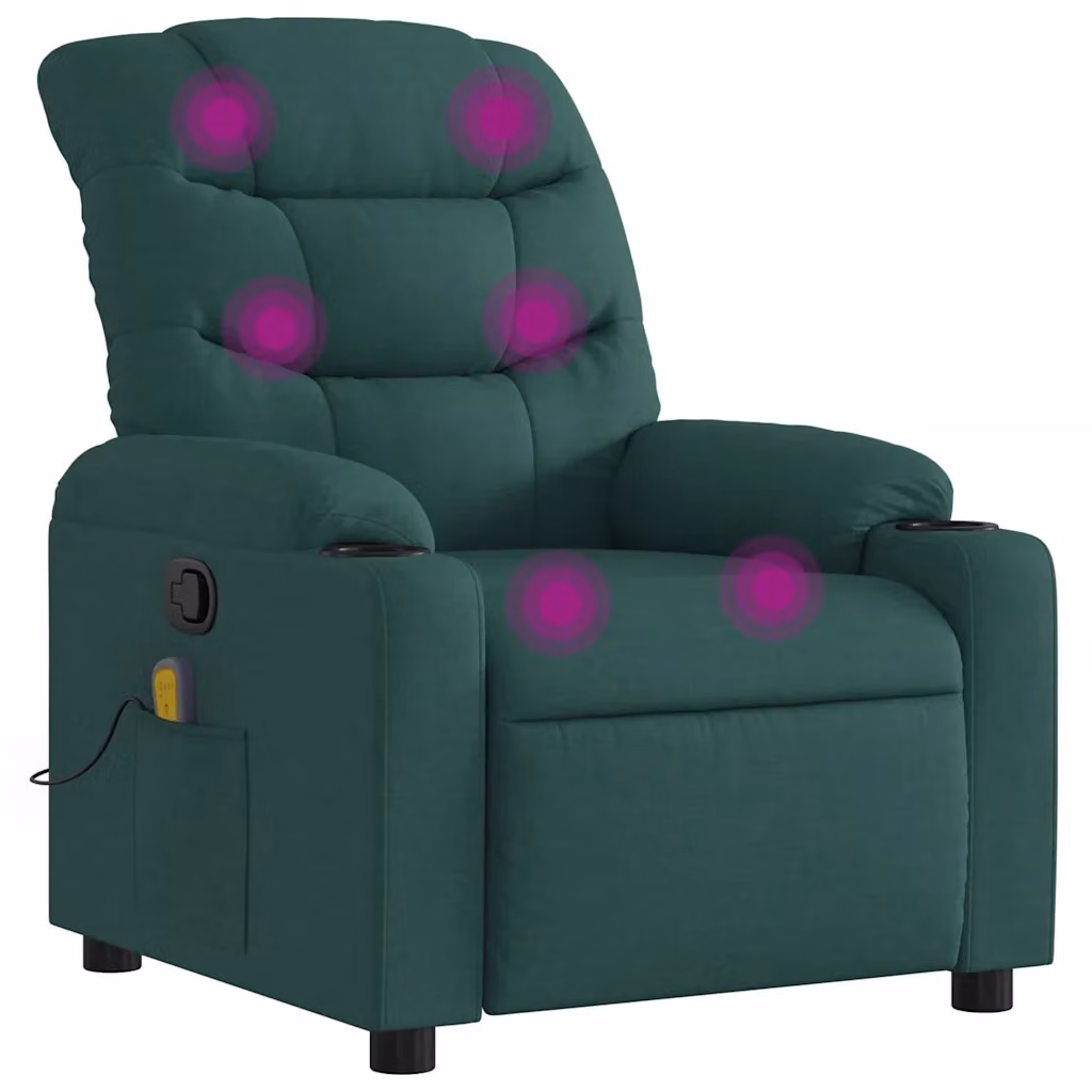 Poltrona Relax Reclinabile vidaXL in Tessuto Verde con Braccioli e Regolazione Manuale – 2