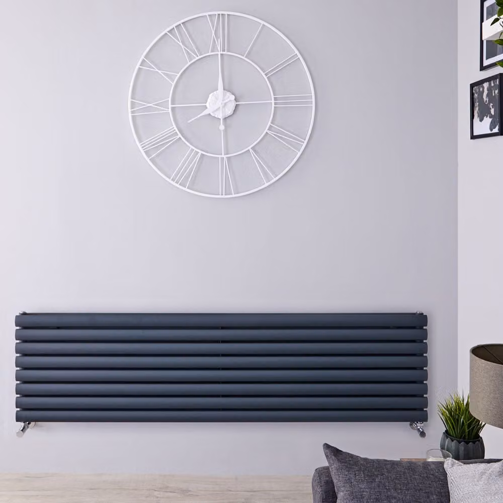 Radiatore di Design Orizzontale - Pannello Doppio - 472mm x 1780mm - Antracite - Revive