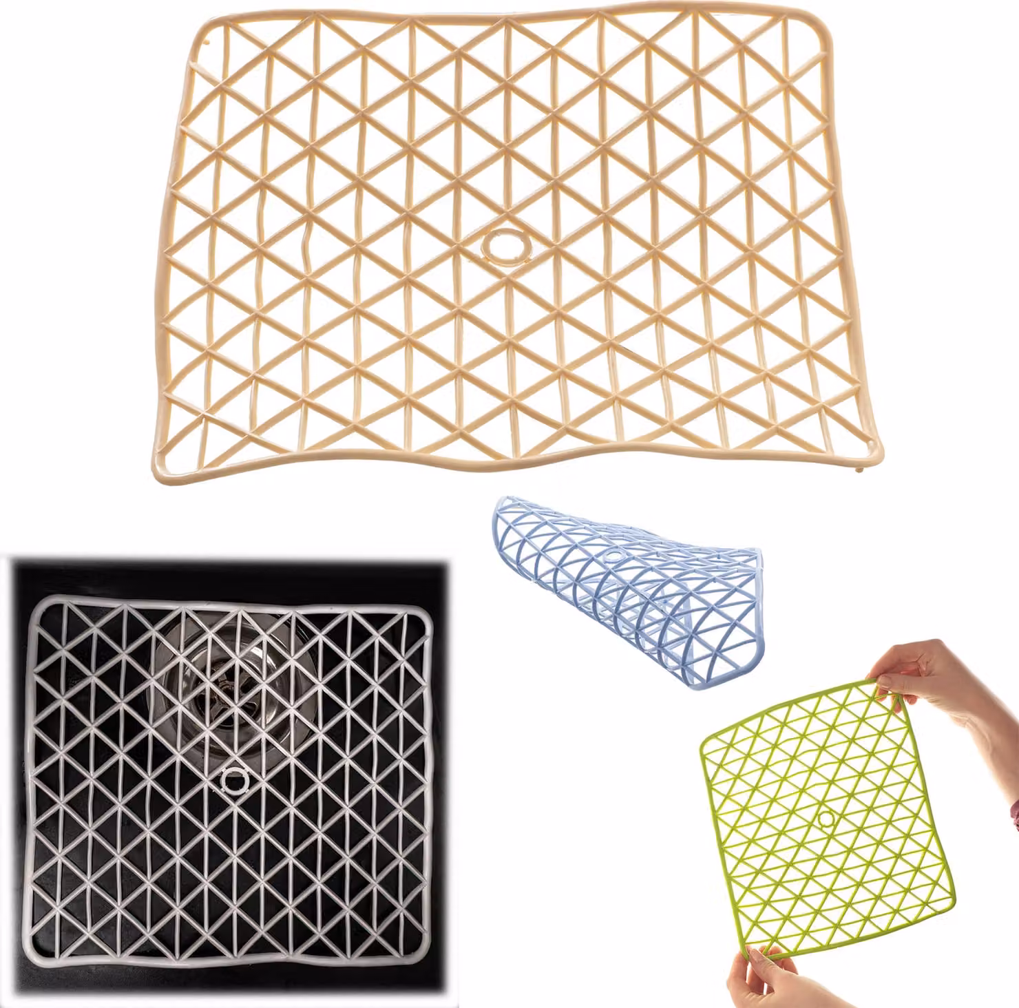 Inserto per lavello KADAX, inserto antiscivolo per il lavello, triangoli
