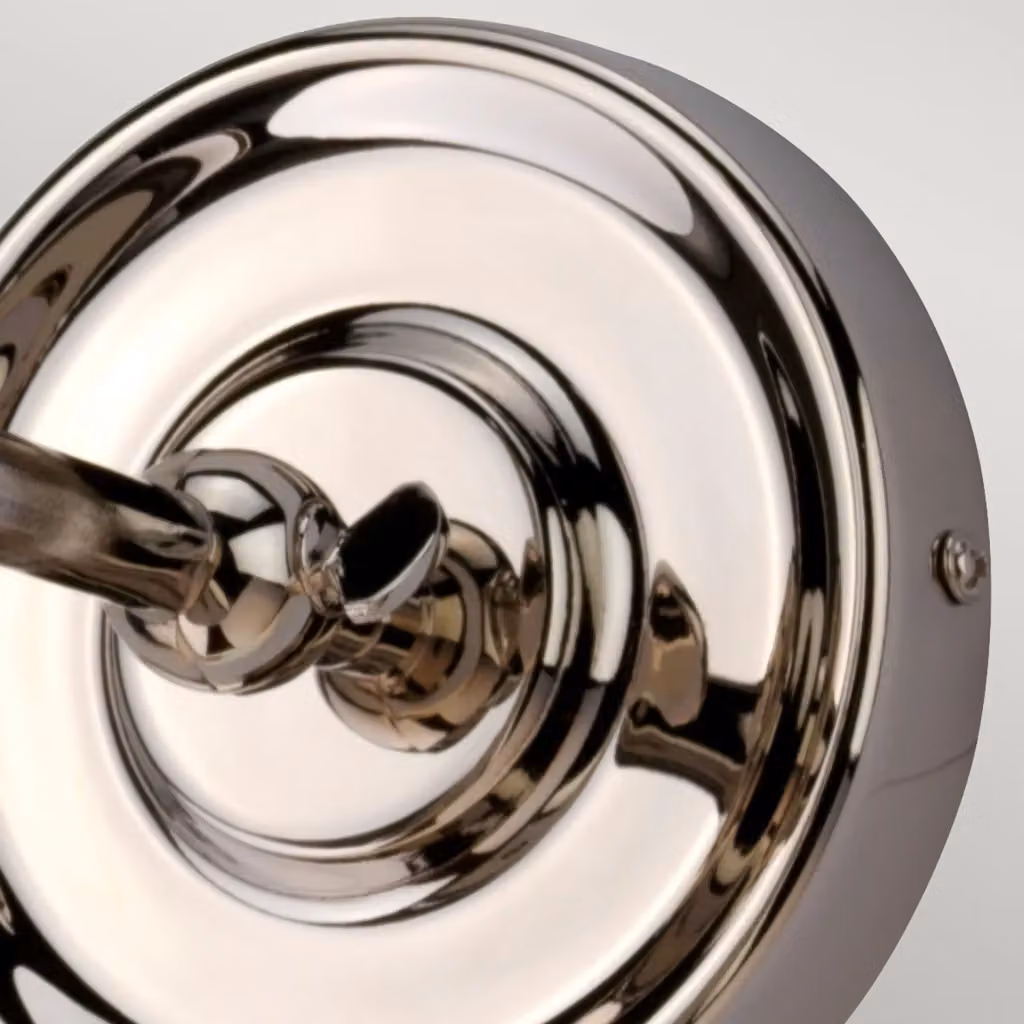 Applique Contemporanea Provence Elstead Lighting in Acciaio Nichel Lucido Argento con 1 Luce E27 – 2