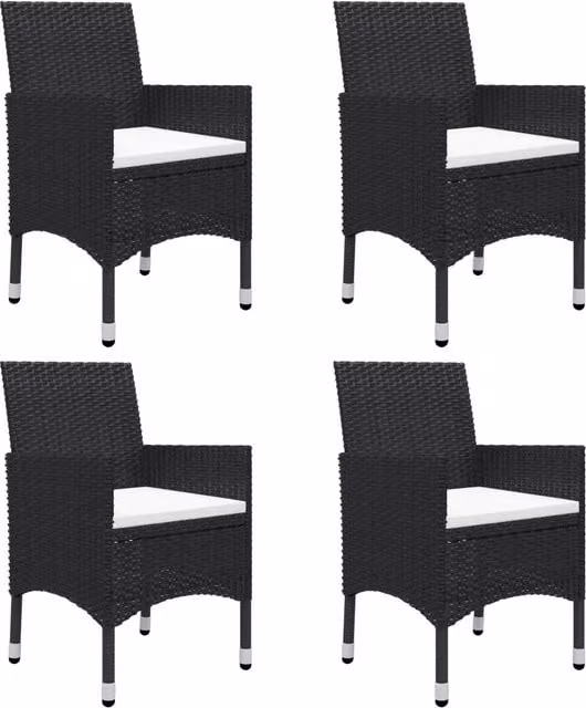 Set Mobili da Pranzo per Giardino 5 pz Nero 3068735