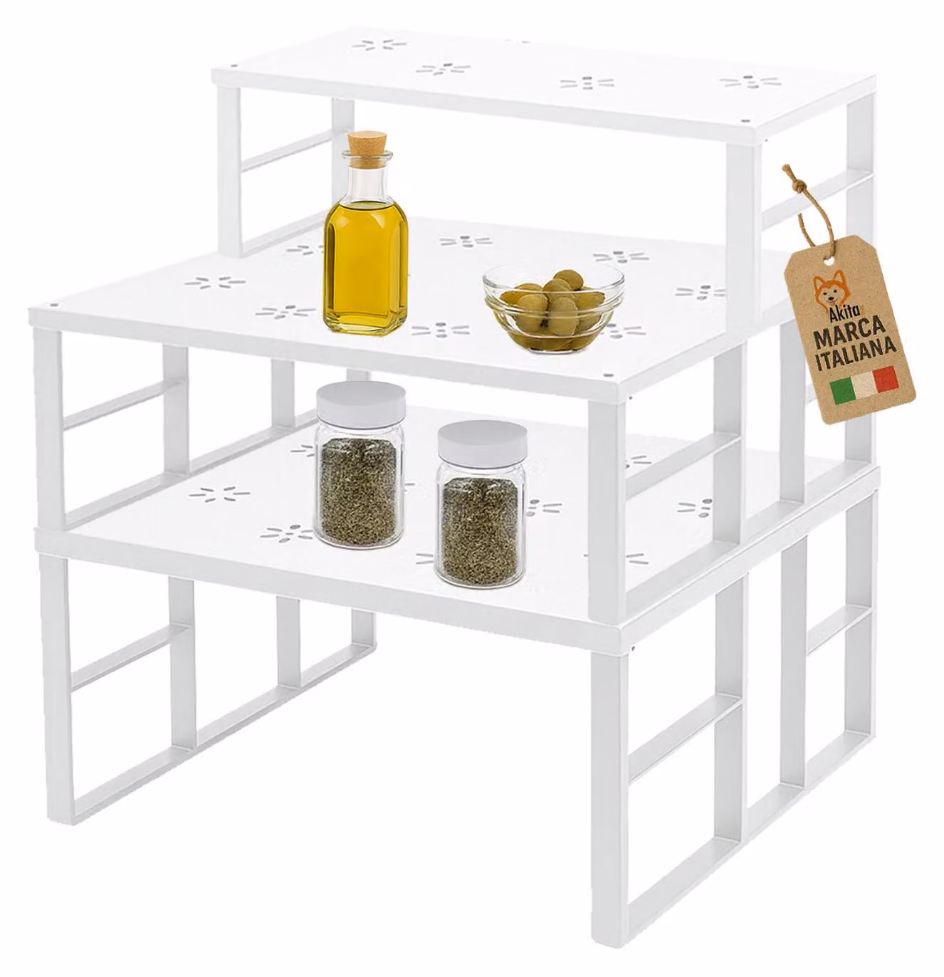 Akitaink Scaffale Portaspezie Set 3 Pz Organizzatori Cucina