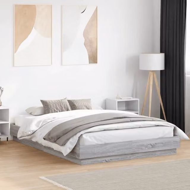 Giroletto con Luci LED Grigio Sonoma 160x200 cm 3209784