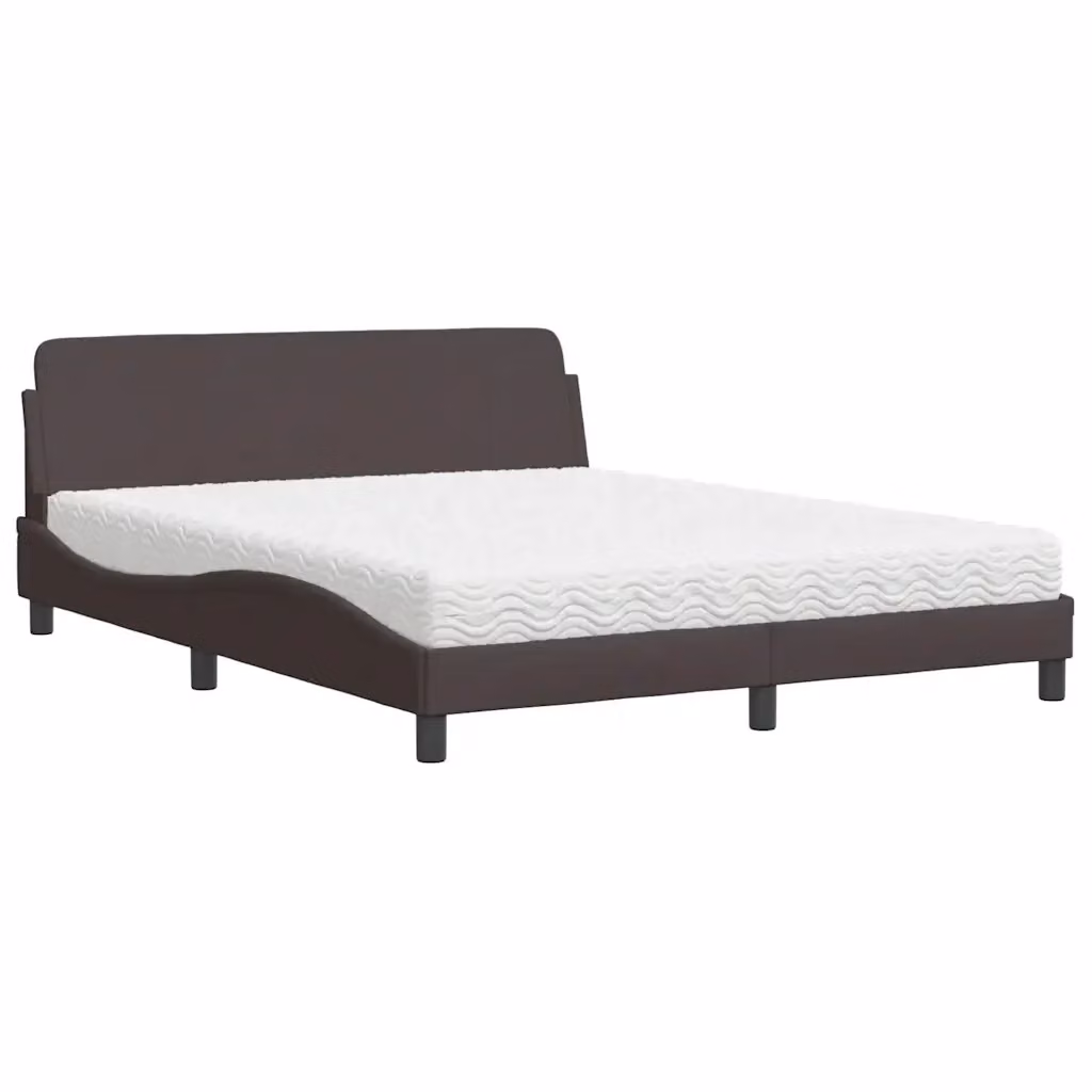 Letto moderno vidaXL con materasso in schiuma e cassetti, colore marrone e bianco, L/P/H: 200 x 160 x 74,5 cm – 2