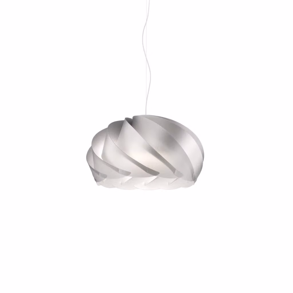 Lampada a sospensione moderna Half Globe Linea Zero in metallo cromo argento e plastica bianca con 1 luce E27, Diametro: 55 cm – 2