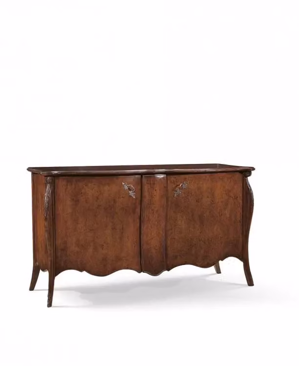 Credenza sagomata Mobili 2G con 2 porte e 1 cassetto estraibile in legno grezzo L: 165 cm, P: 52 cm, H: 88 cm – 3