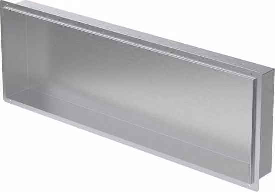 Foglia doccia LuxeBad in alluminio inossidabile argento, L: 90 cm, P: 30 cm, H: 13 cm