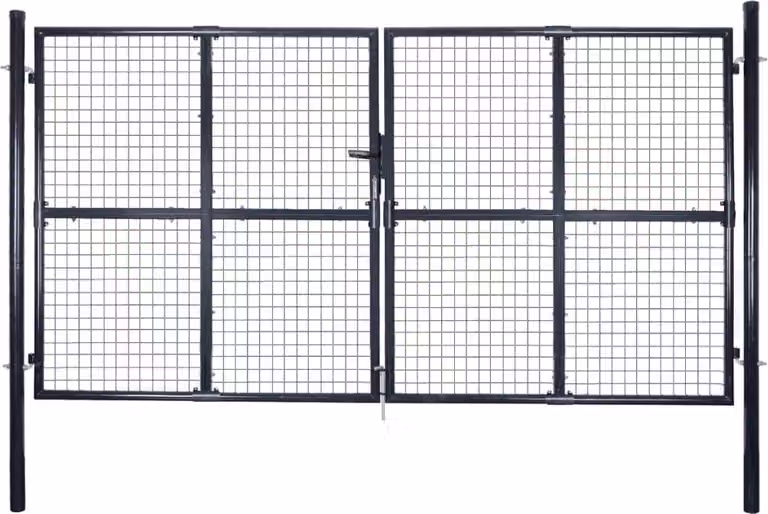 Maison Exclusive - Cancello da giardino in maglia metallica, acciaio zincato, 300 x 200 cm, grigio