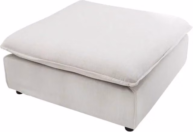 Pouf KALIA – Bianco – Tessuto opaco – Pouf contemporaneo