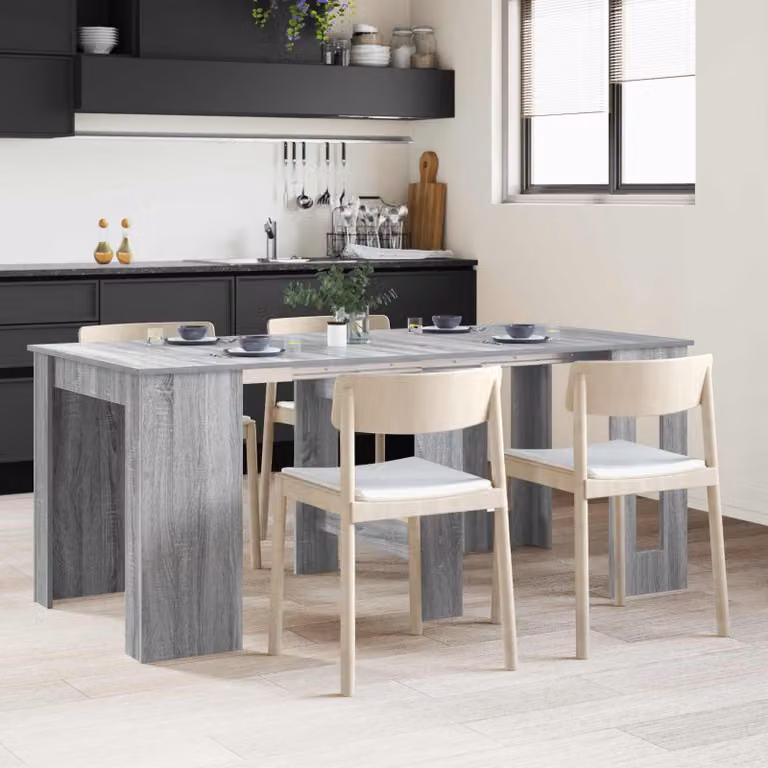 Maison Exclusive - Tavolo da pranzo, dimensioni 180 x 85 x 75 cm, piano in materiale composito, finitura grigio Sonoma