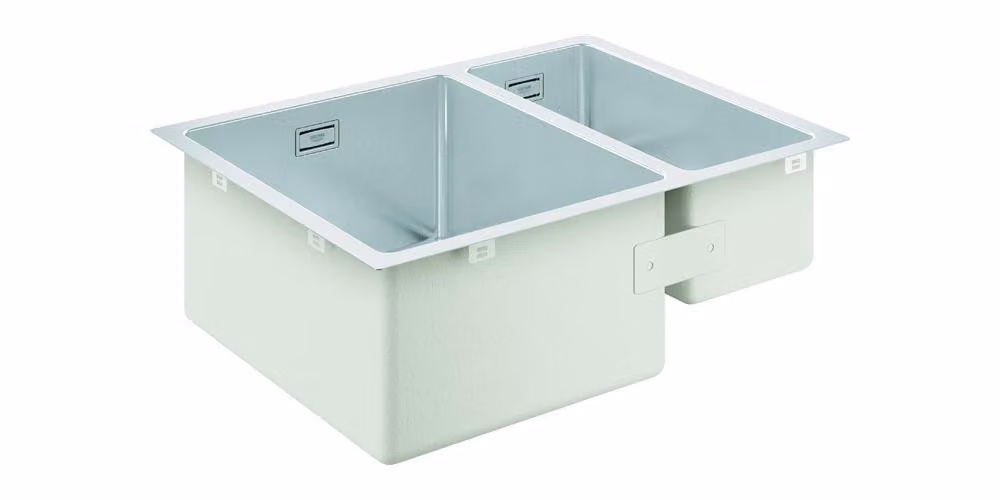 Lavello sottopiano in acciaio inox K700 31577_1 1,5 vasche 595x450 mm EB sinistra