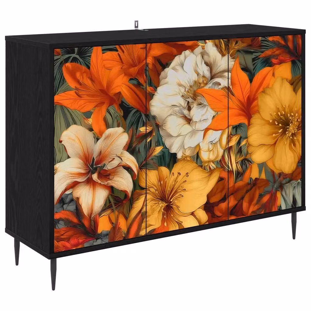 Credenza moderna GENNEP vidaXL in rovere nero, L 102 x P 33 x H 76 cm – 2