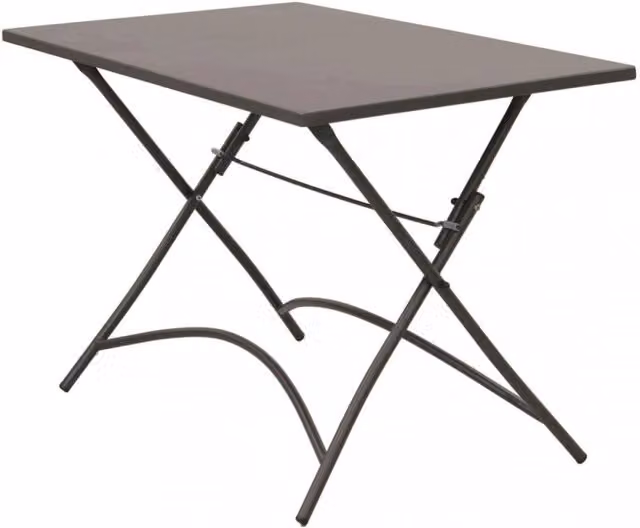 Tavolo da giardino Cosma rettangolare in acciaio inox color taupe con piano pieghevole L: 110 cm, P: 70 cm