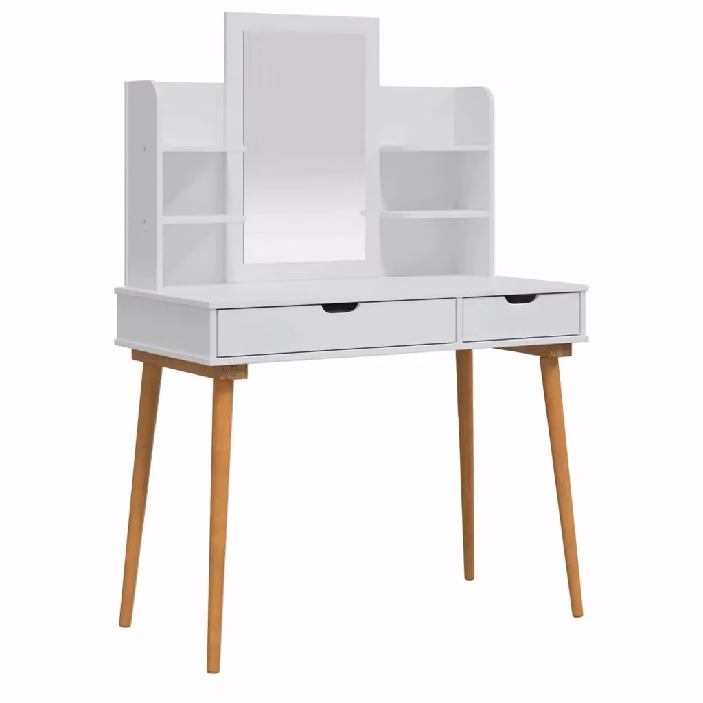 Set da Trucco Moderno vidaXL Bianco L: 100 cm, P: 50 cm, H: 143 cm – 2
