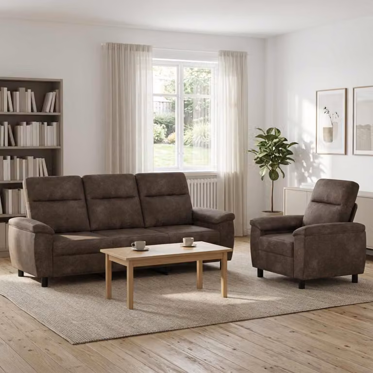 Set di 2 divani moderni vidaXL in pelle sintetica grigio scuro per soggiorno