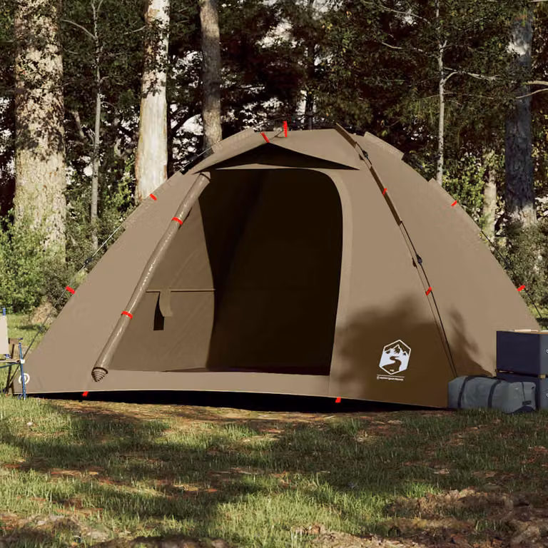 vidaXL Tenda da Pesca a Rilascio Rapido per 4 Persone, Verde Oliva, in Poliestere