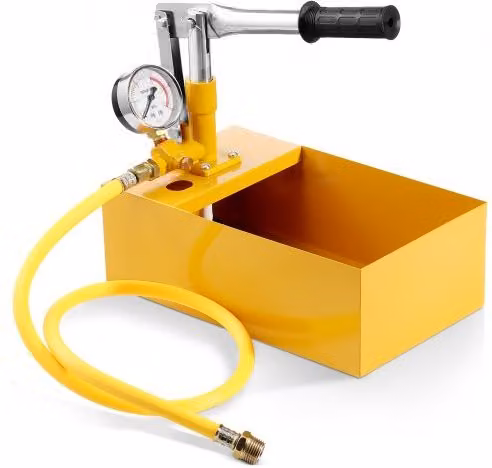 VEVOR Pompa di Prova Idrostatica Manuale con Valvola Singola, Gialla, Max 25 Bar/362 PSI, Serbatoio da 5,3 l