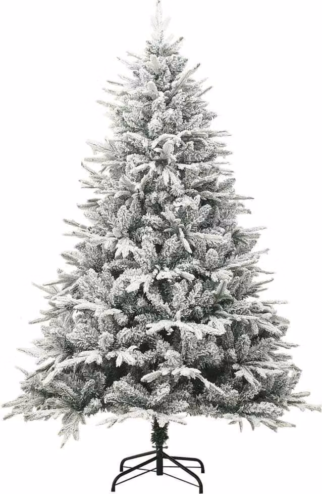 Albero di Natale Artificiale con Neve Verde 180 cm PVC e PE