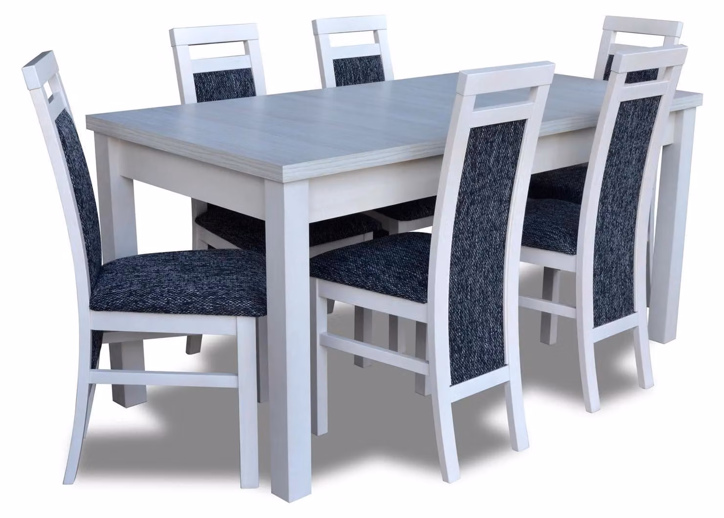 Tisch Esszimmer Garnitur Esstisch Stuhl Set 7tlg. Leder Holz Lehn Stühle