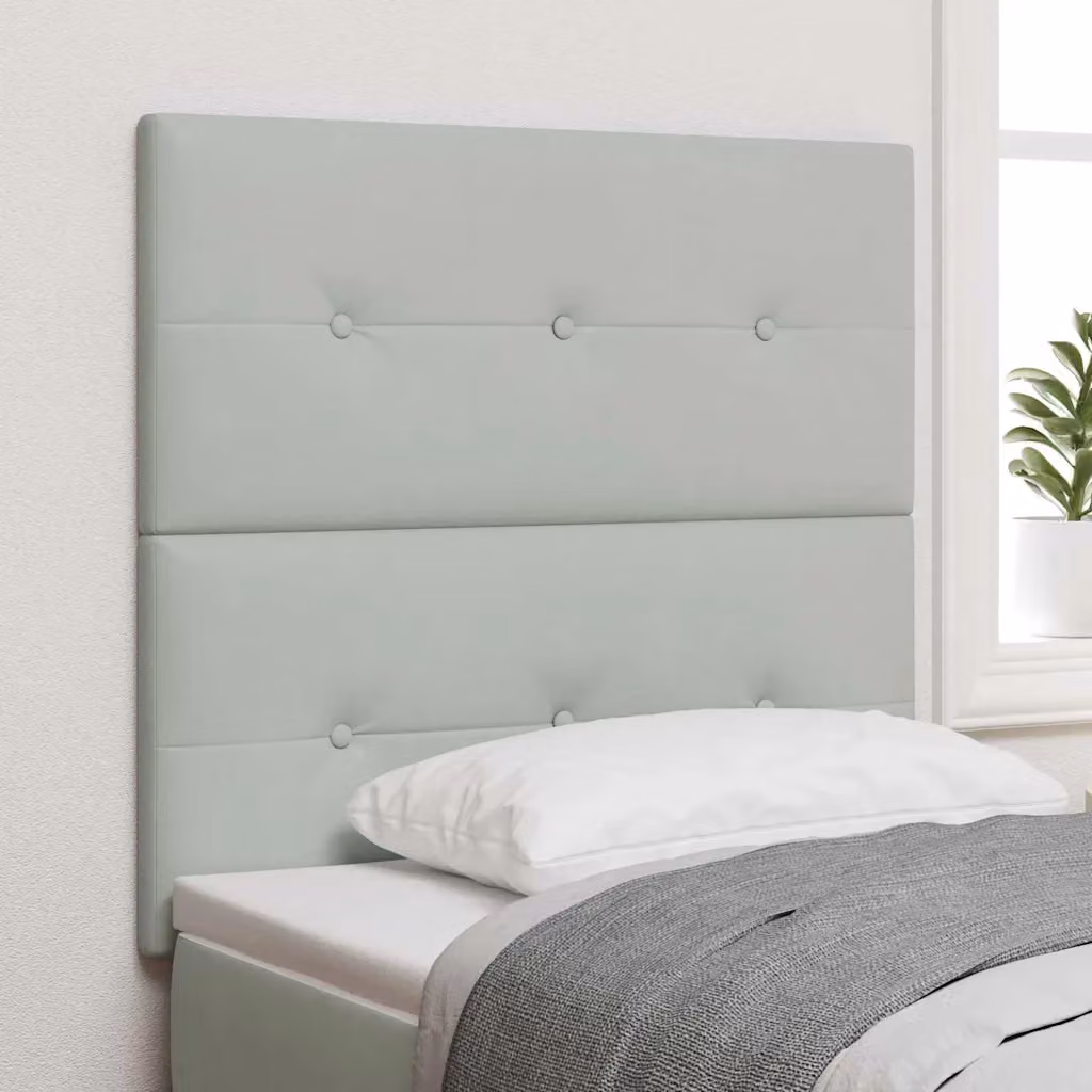Testiera per letto vidaXL in velluto grigio chiaro, Larghezza: 90 cm