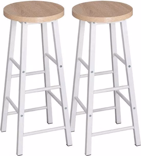 Barstoli in legno di quercia - Altezza seduta 71cm - Set da 2 - Cucina - Sedili bar - Senza schienale - Legno