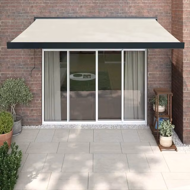 Tenda da Sole Retrattile Crema 3,5x2,5 m in Tessuto e Alluminio 3154552