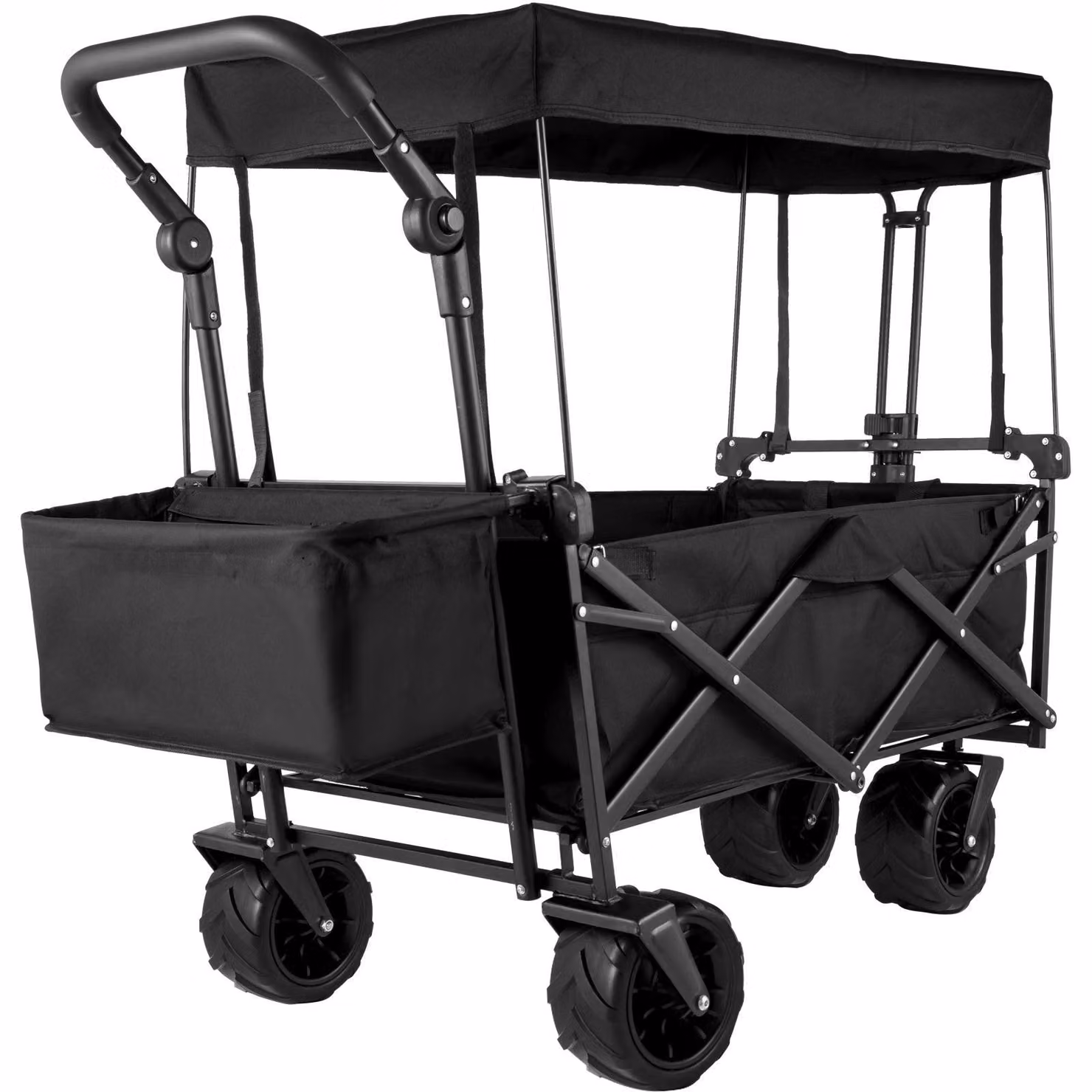 Bolderkar - Carrello pieghevole - Carrello portante - Carrello per il trasporto - Carrello da spiaggia - Nero - Struttura in acciaio robusta