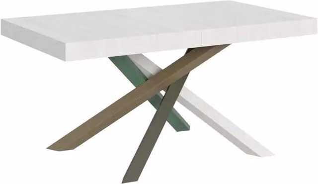 Tavolo allungabile Volantis Itamoby colore bianco frassino con gambe multicolore L: 160-420 cm, P: 90 cm – 1
