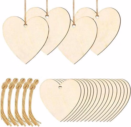 Set di specchi a forma di cuore in legno, con fori - articoli decorativi per matrimoni, feste e anniversari
