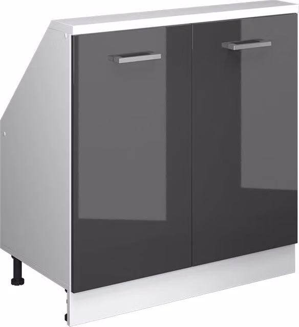 Mobile sottotetto Vicco Rion Antracite lucido e Bianco con 2 ante e ripiani interni L/P/H: 83.8 x 46.0 x 80.0 cm – 1