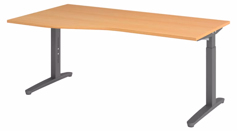 bümö Scrivania Serie-XB - Decorazione: faggio, struttura: grafite, dimensioni: 180 x 100 cm