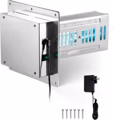Purificatore d'Aria HVAC VEVOR con Tecnologia PCO e 2 Lampadine, 18 W, Colore Argento, H x L x P: 26,5 x 20,3 x 17,7 mm